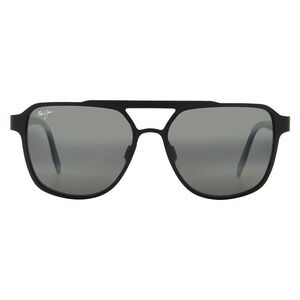 MAUI JIM 2ND REEF SUNGLASSES MJ607-02 MATTE BLACK/GREY LENS 59-17-140 $370